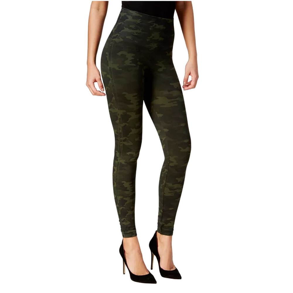 NWT SPANX Look At Me Now Green Camo Leggings Size M